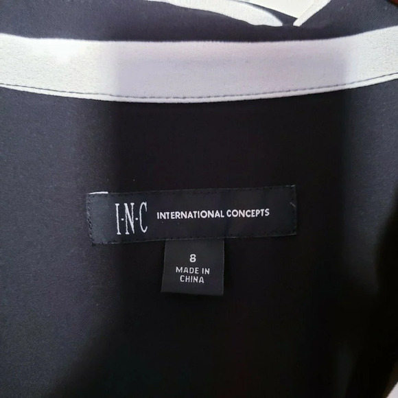 INC International Concepts INC Women's Striped Faux-Wrap High-Low Dress - Picture 8 of 12